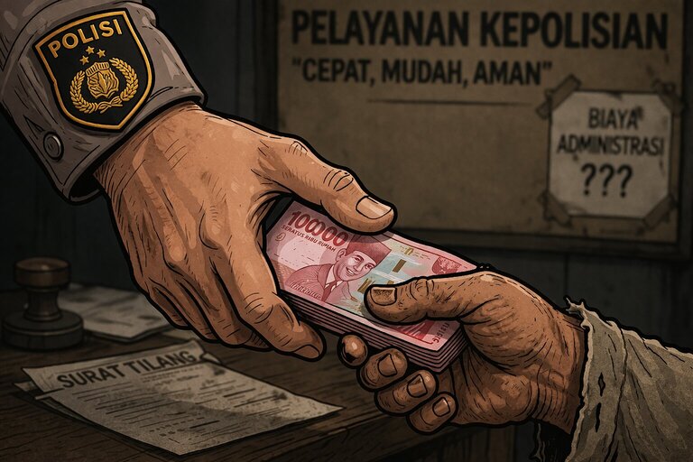 Ilustrasi pungli (Foto AI)